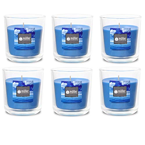 Duft-Kerzenglas 65/70 mm Set 6 Stk. Duftglas Duftkerze Duftkerzen-Glas Teelichter Duftlichter Seawind von Gebr. Müller Kerzenfabrik AG