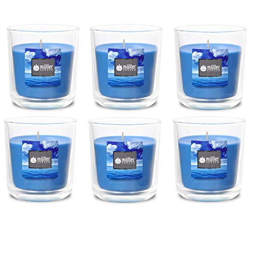 Duft-Kerzenglas 65/70 mm Set 6 Stk. Duftglas Duftkerze Duftkerzen-Glas Teelichter Duftlichter Seawind Duft-Kerzenglas 65/70 mm Set 6 Stk. Duftglas Duftkerze Duftkerzen-Glas Teelichter Duftlichter Seawind von Gebr. Müller Kerzenfabrik AG