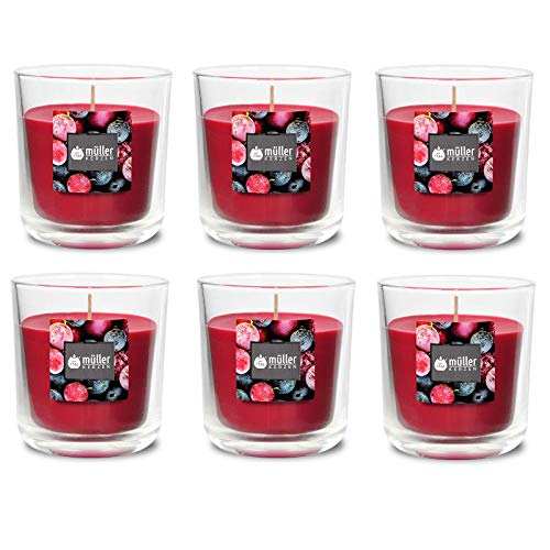 Duft-Kerzenglas 65/70 mm Set 6 Stk. Duftglas Duftkerze Duftkerzen-Glas Teelichter Duftlichter Wild Berries Duft-Kerzenglas 65/70 mm Set 6 Stk. Duftglas Duftkerze Duftkerzen-Glas Teelichter Duftlichter Wild Berries von Gebr. Müller Kerzenfabrik AG