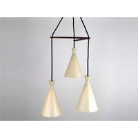 1960S Vintage Philips Hängelampe Bumerang Aufhängung Teak Glas Mid Century von Gebrauchsobjekte