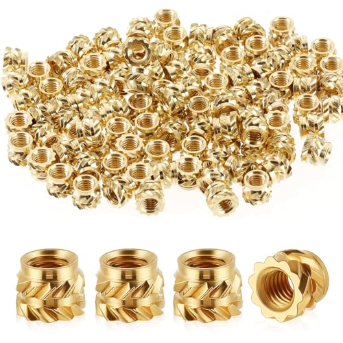 250 Stück Gewindeeinsatz, Messing Einbettung Muttern Rändelmuttern, M3 Gewindeeinsatz 3D Druck Einschmelzgewinde Einpressmuttern Gewindebuchse Threaded Inserts (M3*4 * 5) von Gebrazy