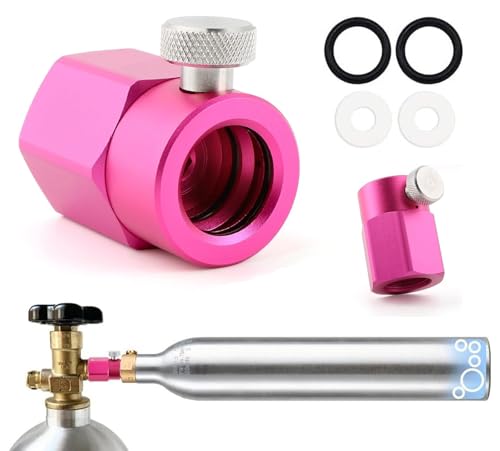 CO2 Refill Adapter, CO2 Flaschen Nachfülladapter aus Aluminiumlegierungen Kompatibel mit Soda Duo, Crystal 3.0, Gala, Art, Terra, E-Duo Quick Connect CO2 Zylinder, Kompakt CO2 Zylinder Adapter für Ans von Gebrazy