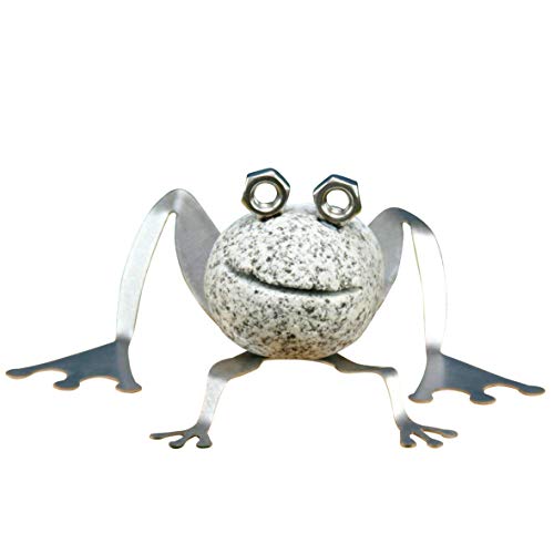 Gebrüder Lomprich Edelstahl - Steinfrosch flach sitzend von Gebrüder Lomprich