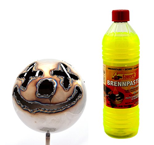 Gebrüder Lomprich Gartenfackel Feuerfratze – Clownfratze 13cm Durchmesser + 1Liter Brennpaste von Gebrüder Lomprich