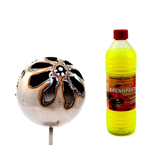 Gebrüder Lomprich Gartenfackel Feuerkugel – Blume XL + 1Liter Brennpaste von Gebrüder Lomprich