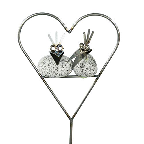 Gebrüder Lomprich Steinvögel mini Herz am Stab, Höhe ca. 100 cm von Gebrüder Lomprich