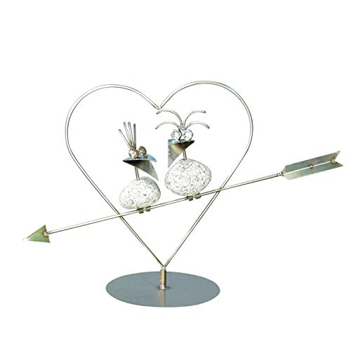 Gebrüder Lomprich Steinvogelpaar SV Herz Platte, Höhe ca. 30 cm von Gebrüder Lomprich