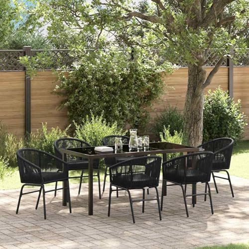 7-teiliges Gartenset in Schwarz Poly Rattan, Essgruppe Sitzgruppe Outdoor Gartenmöbel Set für Terrasse Balkon Restaurant3379349 7-teiliges Gartenset in Schwarz Poly Rattan, Essgruppe Sitzgruppe Outdoor Gartenmöbel Set für Terrasse Balkon Restaurant3379349 von Gecheer
