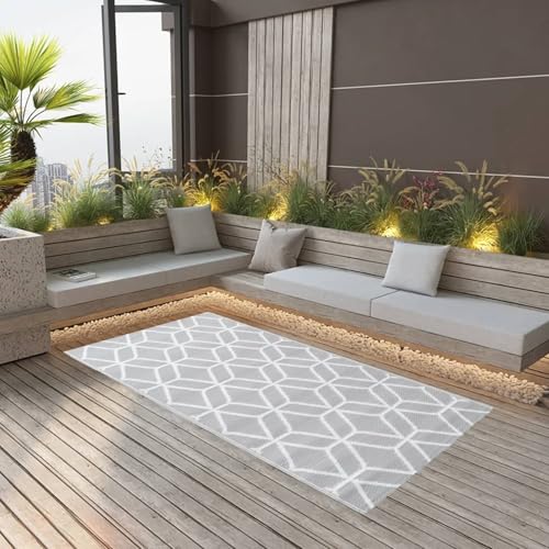 ARAkil Outdoor-Teppich Grau 120x180 cm weich und bequem für Balkon Terrasse und Innenhof ARAkil Outdoor-Teppich Grau 120x180 cm weich und bequem für Balkon Terrasse und Innenhof von Gecheer