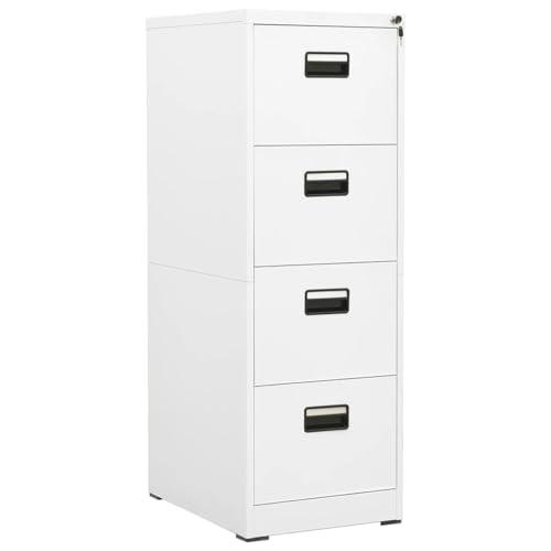 Aktenschrank Weiß Stahl 46x62x133 cm 4 Schubladen 3-Fach Kugellagerung Schloss A4 Legal Belastbarkeit 180 kg für Büro Zuhause Aktenschrank Weiß Stahl 46x62x133 cm 4 Schubladen 3-Fach Kugellagerung Schloss A4 Legal Belastbarkeit 180 kg für Büro Zuhause von Gecheer