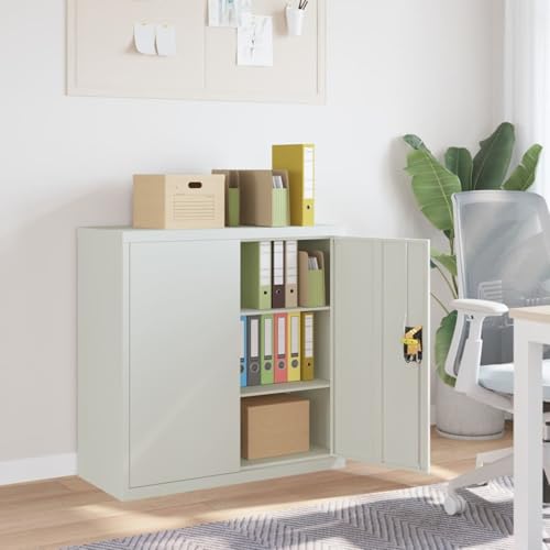 Aktenschrank mit 2 Türen Grau 90 cm Stahl Stahlschrank Büromöbel Aufbewahrungslösung für Büro Homeoffice Aktenschrank mit 2 Türen Grau 90 cm Stahl Stahlschrank Büromöbel Aufbewahrungslösung für Büro Homeoffice von Gecheer