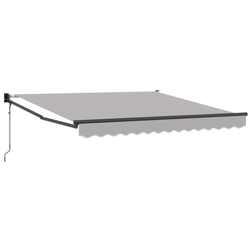 Automatische Einziehbare Markise Hellgrau 300x250 cm, Markise Balkon Wasserdicht Terrassenüberdachung für Wohnmobil Terrasse Garten Café3330098 von Gecheer