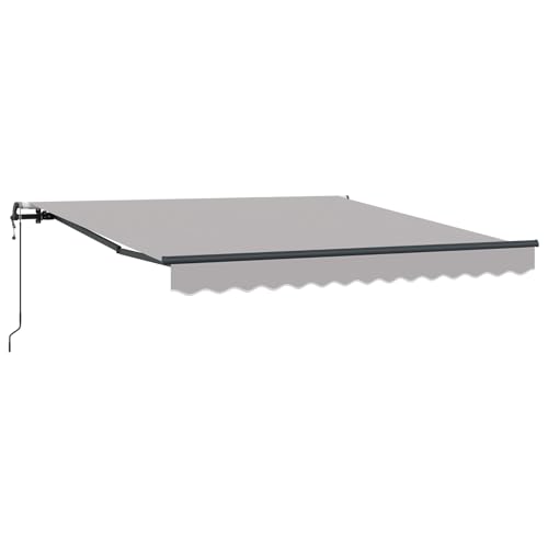 Automatische Einziehbare Markise Hellgrau 350x250 cm, Markise Balkon Wasserdicht Terrassenüberdachung für Wohnmobil Terrasse Garten Café3330381 von Gecheer