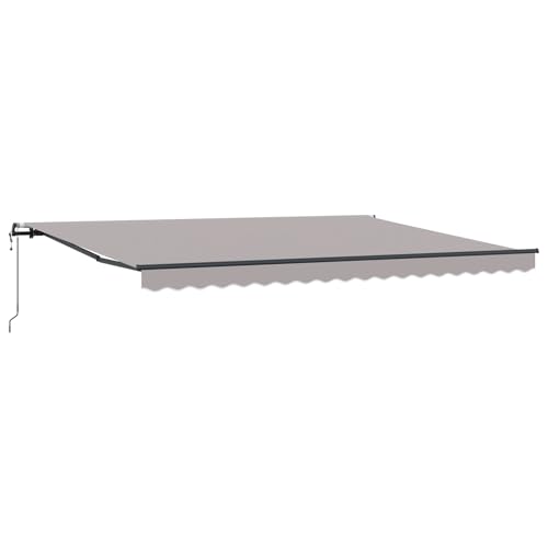 Automatische Einziehbare Markise Hellgrau 450x300 cm Markise Balkon Terrassenüberdachung für Terrasse Garten Café von Gecheer