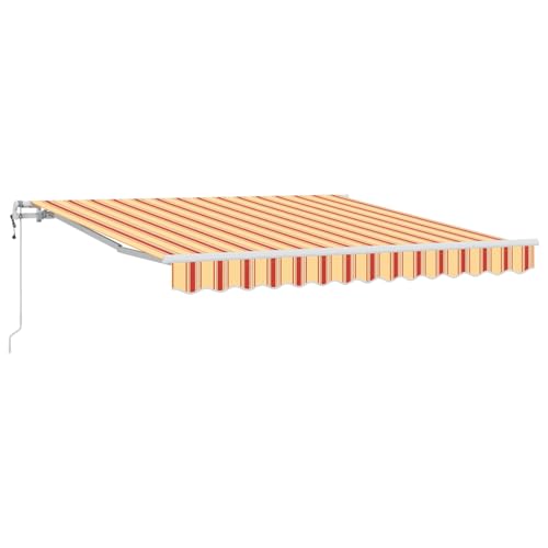 Automatische Einziehbare Markise in Gelb und Orange 300x250 cm, Markise Balkon Wasserdicht Terrassenüberdachung für Wohnmobil Terrasse Garten Café3329963 von Gecheer