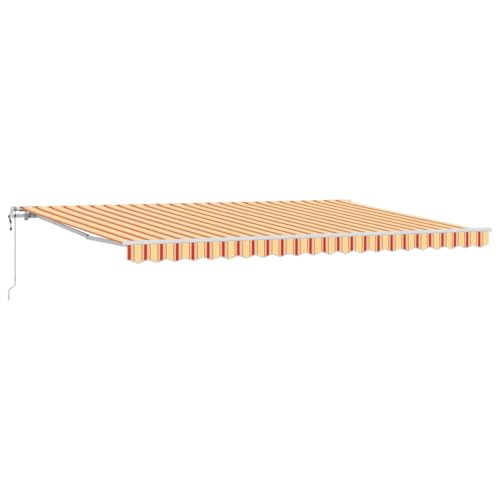 Automatische einziehbare Markise Gelb und Orange 500x350 cm Markise Balkon Terrassenüberdachung für Terrasse Garten Café von Gecheer