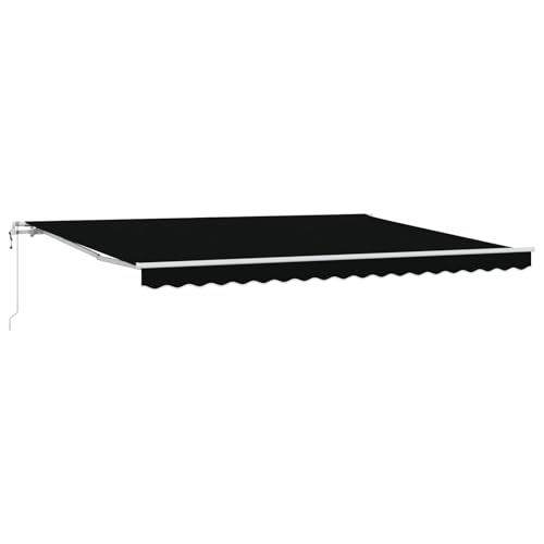 Automatische einziehbare Markise Schwarz 450x350 cm Markise Balkon Terrassenüberdachung für Terrasse Garten Café von Gecheer