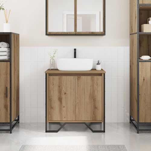 Bad Waschbecken Schrank Artisan Eiche 60x35x50 cm Holzwerkstoff Moderner Badezimmerschrank für Waschtische Kleine Bäder Gäste-WC Bad Waschbecken Schrank Artisan Eiche 60x35x50 cm Holzwerkstoff Moderner Badezimmerschrank für Waschtische Kleine Bäder Gäste-WC von Gecheer
