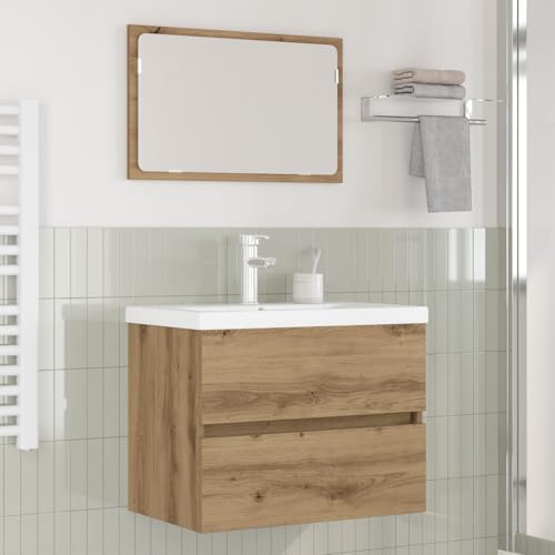 Badezimmermöbel Set 3 pcs Schwarze Eiche 60 x 38.5 x 45 cm Badezimmerschrank Hängender Badschrank Aufbewahrungsschrank fürs Badezimmer Badezimmermöbel Set 3 pcs Schwarze Eiche 60 x 38.5 x 45 cm Badezimmerschrank Hängender Badschrank Aufbewahrungsschrank fürs Badezimmer von Gecheer