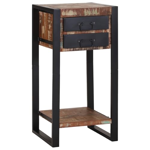 Beistelltisch mit Regal, Mehrfarbig Massives recyceltes Holz, Rectangular, Wood Solid Reclaim Wood, Rustic Finish for Living Room Beistelltisch mit Regal, Mehrfarbig Massives recyceltes Holz, Rectangular, Wood Solid Reclaim Wood, Rustic Finish for Living Room von Gecheer
