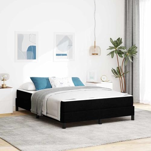 Boxspringbett Sonstiges Schwarz 140 x 200 cm Stoff, Polsterbett Bett Stoffkopfteil für Gästezimmer Schlafzimmer Gästehaus Apartment3398495 von Gecheer