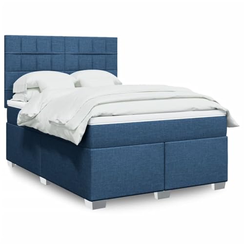 Boxspringbett mit Matratze Blau 140x190 cm Stoff, Polsterbett Bett Stoffkopfteil für Gästezimmer Schlafzimmer Gästehaus Apartment3290489 Boxspringbett mit Matratze Blau 140x190 cm Stoff, Polsterbett Bett Stoffkopfteil für Gästezimmer Schlafzimmer Gästehaus Apartment3290489 von Gecheer