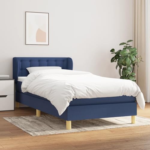 Boxspringbett mit Matratze Blau 80x200 cm Stoff, Polsterbett Bett Stoffkopfteil für Gästezimmer Schlafzimmer Gästehaus Apartment3127083 Boxspringbett mit Matratze Blau 80x200 cm Stoff, Polsterbett Bett Stoffkopfteil für Gästezimmer Schlafzimmer Gästehaus Apartment3127083 von Gecheer