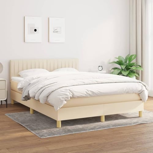 Boxspringbett mit Matratze Creme 140x200 cm Stoff, Modernes Gästebett Bett für Stilvoll Schlafzimmer Gästehaus3140782 Boxspringbett mit Matratze Creme 140x200 cm Stoff, Modernes Gästebett Bett für Stilvoll Schlafzimmer Gästehaus3140782 von Gecheer