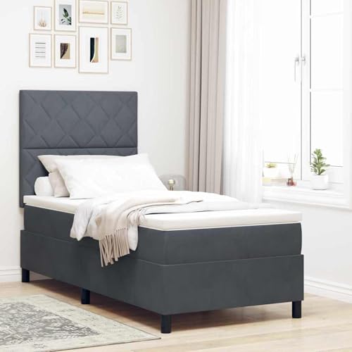 Boxspringbett mit Matratze Dunkelgrau 100x200 cm Samt, Polsterbett Bett Stoffkopfteil für Gästezimmer Schlafzimmer Gästehaus Apartment3339879 Boxspringbett mit Matratze Dunkelgrau 100x200 cm Samt, Polsterbett Bett Stoffkopfteil für Gästezimmer Schlafzimmer Gästehaus Apartment3339879 von Gecheer