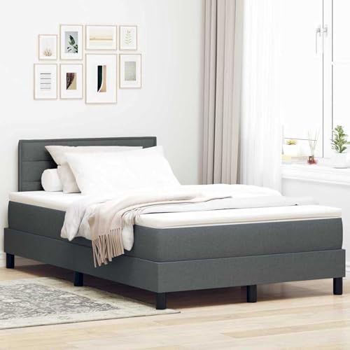 Boxspringbett mit Matratze Dunkelgrau 120x190 cm Stoff, Modernes Gästebett für Stilvoll Schlafzimmer Gästehaus3338595 von Gecheer