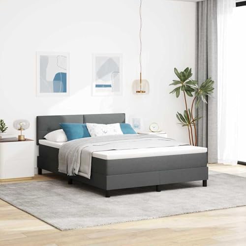 Boxspringbett mit Matratze Dunkelgrau 160x200 cm Stoff, Modernes Gästebett für Stilvoll Schlafzimmer Gästehaus3338700 von Gecheer