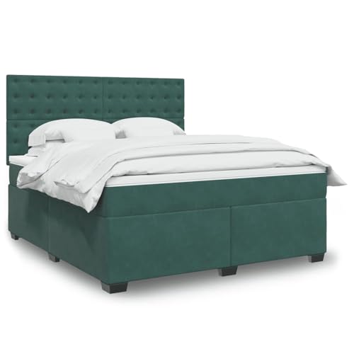 Boxspringbett mit Matratze Dunkelgrün 180x200 cm Samt, Modernes Gästebett für Stilvoll Schlafzimmer Gästehaus3290993 von Gecheer