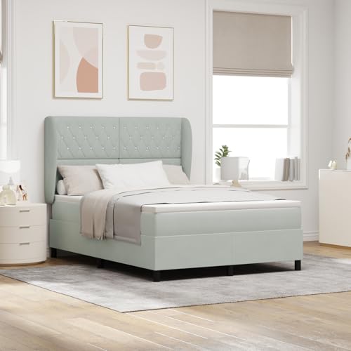 Boxspringbett mit Matratze Hellgrau 140x200 cm Samt, Bett mit matratze Polsterbett für Gästezimmer Gästehaus Hotel Schlafzimmer3340874 Boxspringbett mit Matratze Hellgrau 140x200 cm Samt, Bett mit matratze Polsterbett für Gästezimmer Gästehaus Hotel Schlafzimmer3340874 von Gecheer