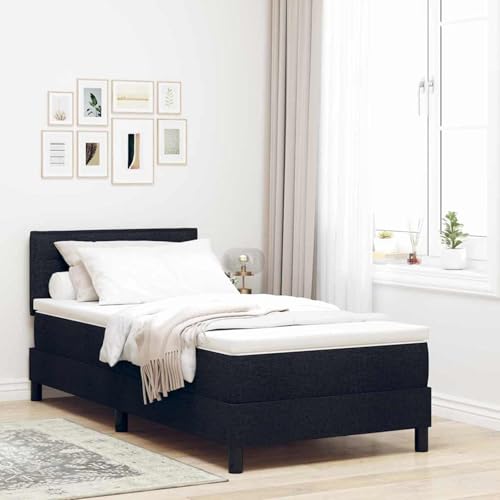 Boxspringbett mit Matratze Schwarz 100x200 cm Stoff, Modernes Gästebett für Stilvoll Schlafzimmer Gästehaus3338589 von Gecheer