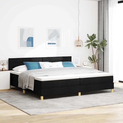 Boxspringbett mit Matratze Schwarz 200x200 cm Stoff, Modernes Gästebett für Stilvoll Schlafzimmer Gästehaus3338869 von Gecheer