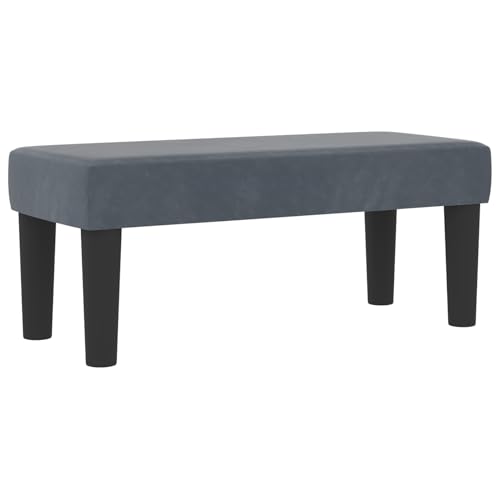 Boxspringbett mit Matratze & Bank Dunkelgrau 80x200 cm Samt Bett mit matratze für Gästezimmer Schlafzimmer Gästehaus von Gecheer