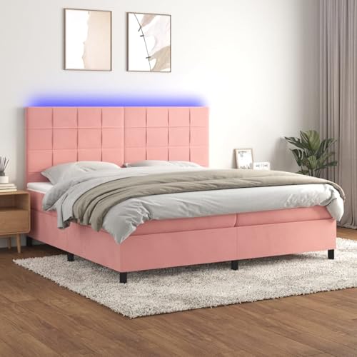 Boxspringbett mit Matratze & LED Rosa 200x200 cm Samt, Polsterbett Bett Stoffkopfteil für Gästezimmer Schlafzimmer Gästehaus Apartment3136148 Boxspringbett mit Matratze & LED Rosa 200x200 cm Samt, Polsterbett Bett Stoffkopfteil für Gästezimmer Schlafzimmer Gästehaus Apartment3136148 von Gecheer