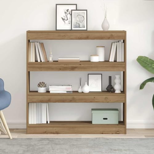 Bücherregal/Raumteiler in handwerklicher Eiche - 100x30x103cm, aus Holzwerkstoff, Modernes Lagerregal für Bücher Filme Deko Zuhause Büro Wohnzimmer862725 Bücherregal/Raumteiler in handwerklicher Eiche - 100x30x103cm, aus Holzwerkstoff, Modernes Lagerregal für Bücher Filme Deko Zuhause Büro Wohnzimmer862725 von Gecheer