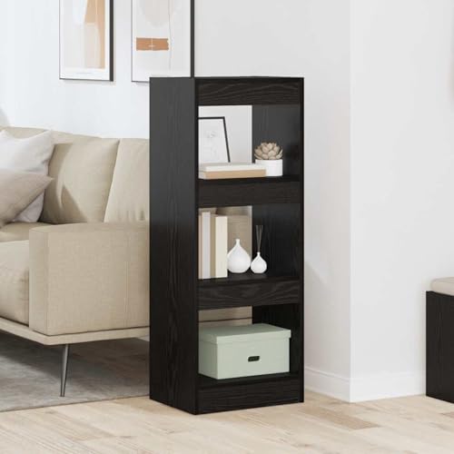 Bücherregal Schwarze Eiche 40 x 30 x 103 cm Holzwerkstoff, Modernes Lagerregal für Bücher Filme Deko Zuhause Büro Wohnzimmer880455 von Gecheer