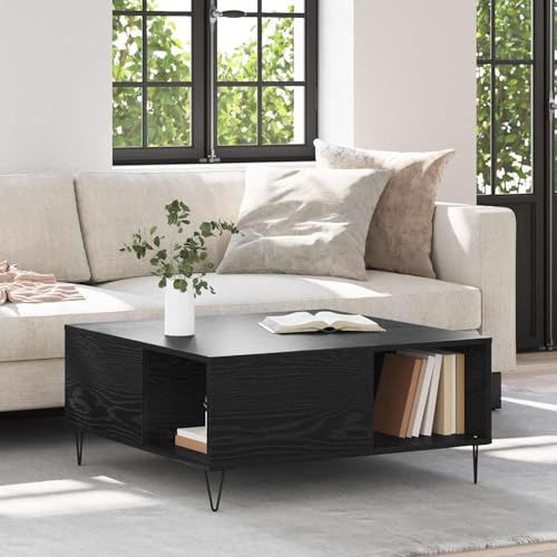 Couchtisch Schwarze Eiche 80 x 80 x 36.5 cm Holzwerkstoff, Modernes Beistelltisch Wohnzimmertisch Stubentisch für Sofa Balkon Büro881668 Couchtisch Schwarze Eiche 80 x 80 x 36.5 cm Holzwerkstoff, Modernes Beistelltisch Wohnzimmertisch Stubentisch für Sofa Balkon Büro881668 von Gecheer