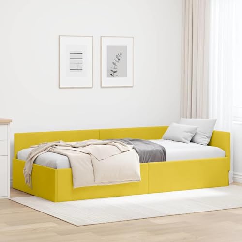 Eckbettgestell Gelb 100 x 200 cm Samt und Engineered Holz, Eckbettrahmen Bettgestelle Schlafsofa für Einzelbett Doppelbett für Wohnheim Hotel Gästezimmer42016097 Eckbettgestell Gelb 100 x 200 cm Samt und Engineered Holz, Eckbettrahmen Bettgestelle Schlafsofa für Einzelbett Doppelbett für Wohnheim Hotel Gästezimmer42016097 von Gecheer