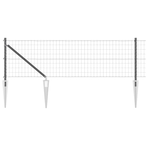 Euro Zaun mit 13 Spitzposten 0.8x25 m Verzinkter Stahl Grau Sechseckgeflecht Feldzaun für Hühnerstall Kaninchengehege Wildschutz von Gecheer