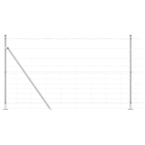 Feldzaun 1.4x25 m Verzinkter Stahl, Zaunpfosten mit Fundamentplatten 13 Stk Ø32mm 78,5cm Sechseckgeflecht Feldzaun für Hühnerstall Kaninchengehege Wildschutz von Gecheer