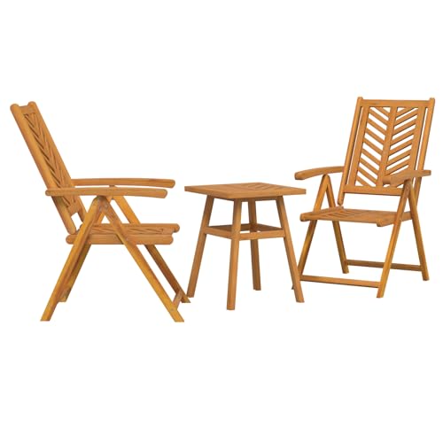 Garten Bistro Set 3 pcs, verstellbare Gartenstühle und Tisch, Akazie Massivholz, 150 x 90 x 60 cm, für Terrasse oder Garten Garten Bistro Set 3 pcs, verstellbare Gartenstühle und Tisch, Akazie Massivholz, 150 x 90 x 60 cm, für Terrasse oder Garten von Gecheer