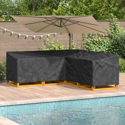 Gartenmöbelabdeckung 220 x 220 x 80 cm 420D Oxford Stoff, Gartenmöbelabdeckung wasserdicht Winterfeste Schutzhülle für Esstischgruppe Terrasse Balkon Gartenmöbel-Set4105658 von Gecheer