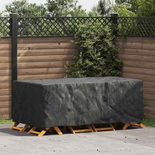 Gartenmöbelabdeckung Schwarz 200 x 110 x 70 cm 420D, Gartenmöbelabdeckung wasserdicht Winterfeste Schutzhülle für Esstischgruppe Terrasse Balkon Gartenmöbel-Set4105760 von Gecheer
