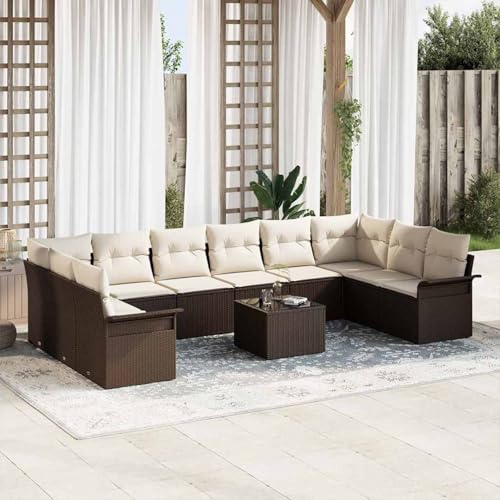 Gecheer 10-teiliges Garten Sofa Set mit Kissen Grau, 2-Sitzer Garten Sofa mit Stauraum & Kissen Braun Poly Rattan, Garten Sitzgruppe Esstisch Essgruppe für Balkon Terrasse Café-Bereich3354217 Gecheer 10-teiliges Garten Sofa Set mit Kissen Grau, 2-Sitzer Garten Sofa mit Stauraum & Kissen Braun Poly Rattan, Garten Sitzgruppe Esstisch Essgruppe für Balkon Terrasse Café-Bereich3354217 von Gecheer