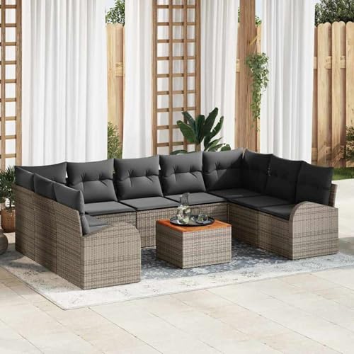 Gecheer 10-teiliges Garten Sofa Set mit Kissen Grau Poly Rattan, Outdoor Lounge Sitzgruppe zum Entspannen für Terrasse und Garten Modulares3347622 Gecheer 10-teiliges Garten Sofa Set mit Kissen Grau Poly Rattan, Outdoor Lounge Sitzgruppe zum Entspannen für Terrasse und Garten Modulares3347622 von Gecheer