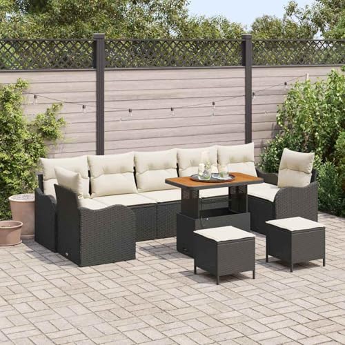 Gecheer 10-teiliges Garten-Sofa-Set mit Kissen Schwarz, 2-Sitzer-Garten-Sofa mit Kissen, Outdoor Lounge Sitzgruppe zum Entspannen für Terrasse und Garten3362250 Gecheer 10-teiliges Garten-Sofa-Set mit Kissen Schwarz, 2-Sitzer-Garten-Sofa mit Kissen, Outdoor Lounge Sitzgruppe zum Entspannen für Terrasse und Garten3362250 von Gecheer