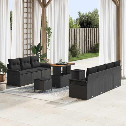 Gecheer 10-teiliges Garten Sofa Set mit Kissen Schwarz, 2-Sitzer Garten Sofa mit Stauraum, Gartenlounge Esstisch Lounge Möbel Set für Outdoor Garten Terrasse Balkon Möbel3364049 Gecheer 10-teiliges Garten Sofa Set mit Kissen Schwarz, 2-Sitzer Garten Sofa mit Stauraum, Gartenlounge Esstisch Lounge Möbel Set für Outdoor Garten Terrasse Balkon Möbel3364049 von Gecheer